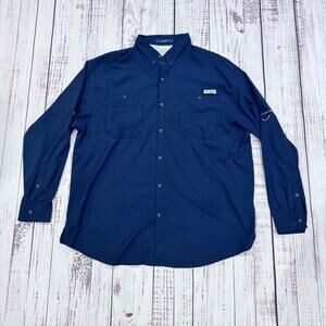 Columbia PFG Tamiami Fishing Shirt Men’s 3XT Navy Big & Tall